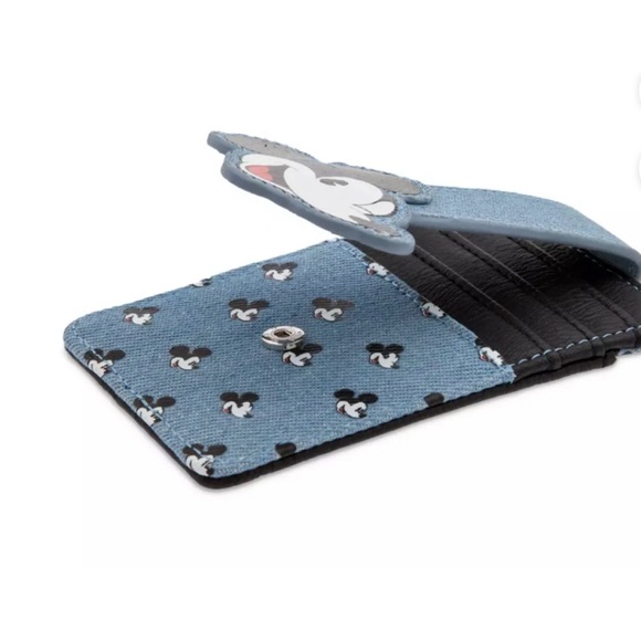 Disney Parks Mickey Denim Credit Card Wallet - Picture 2 of 3